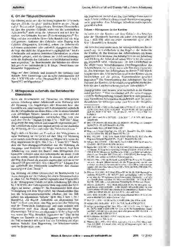 Vorschauseite 5: Arbeitsunfall und Dienstunfall auf dem Arbeitsweg - Entsprechungen und Abwandlungen