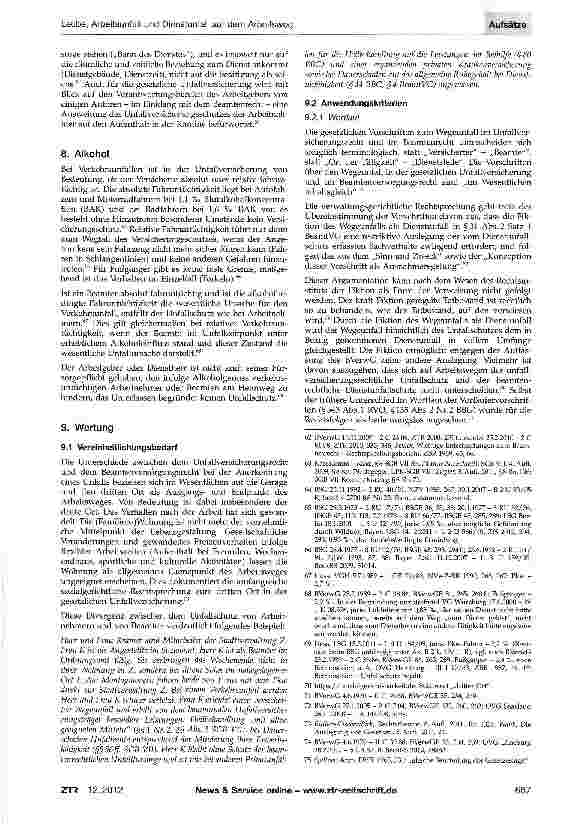 Vorschauseite 6: Arbeitsunfall und Dienstunfall auf dem Arbeitsweg - Entsprechungen und Abwandlungen