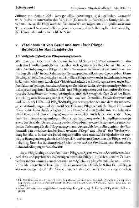 Vorschauseite 3: Berufstätigkeit und familiäre Pflege - Zur Praxis betrieblicher Vereinbarkeitsregelungen