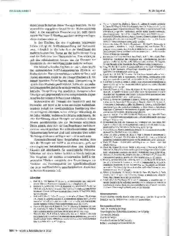 Vorschauseite 4: Ist der evidenzbasierte Behandlungseinsatz von Botulinumneurotoxin A in der neurologischen Rehabilitation in Deutschland etabliert? Ein Survey
