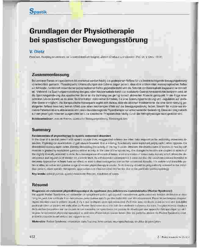 Vorschauseite 1: Grundlagen der Physiotherapie bei spastischer Bewegungsstörung
