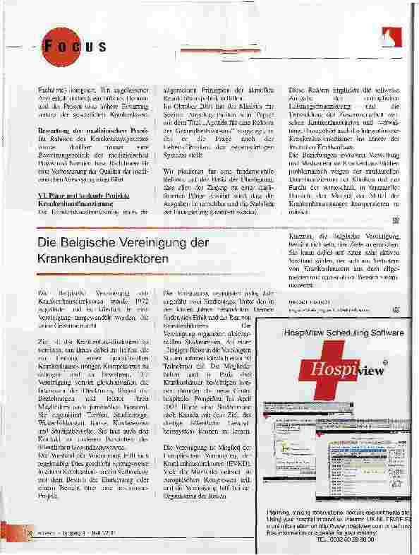 Vorschauseite 4: Die Organisation des Gesundheitswesens in Belgien