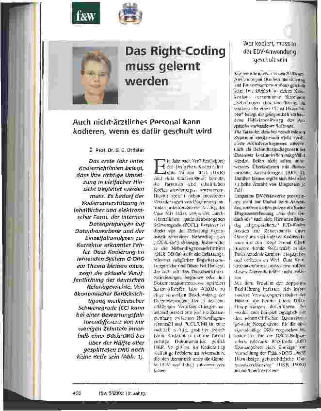 Vorschauseite 1: Das Right-Coding muss gelernt werden Auch nicht-ärztliches Personal kann kodieren, wenn es dafür geschult wird