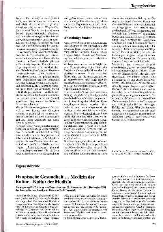 Vorschauseite 5: Krankenpflege - ein Beruf mit offenen Grenzen