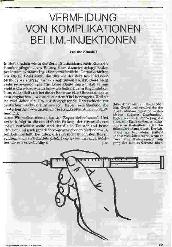 Vorschauseite 1: Vermeidung von Komplikationen bei i.m.-Injektionen
