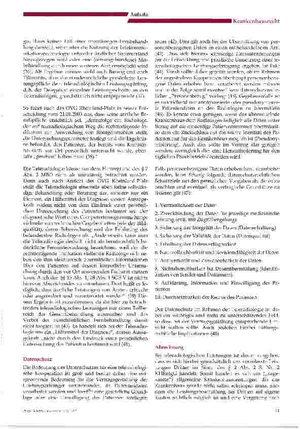 Vorschauseite 4: Eckpunkte zur Gestaltung von teleradiologischen Kooperationsverträgen