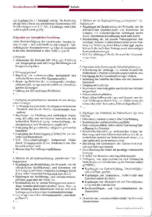 Vorschauseite 5: Eckpunkte zur Gestaltung von teleradiologischen Kooperationsverträgen