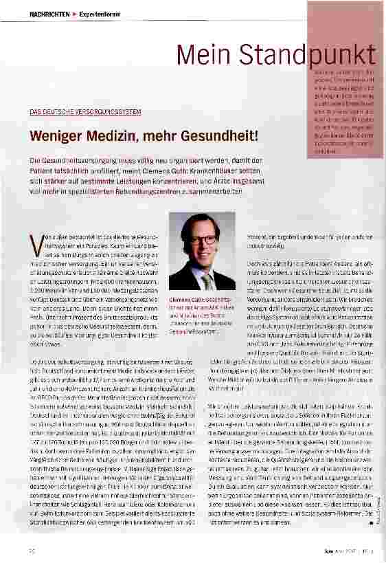 Vorschauseite 1: Weniger Medizin, mehr Gesundheit!