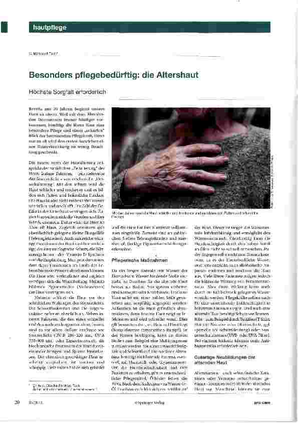 Vorschauseite 1: Besonders pflegebedürftig: die Altershaut