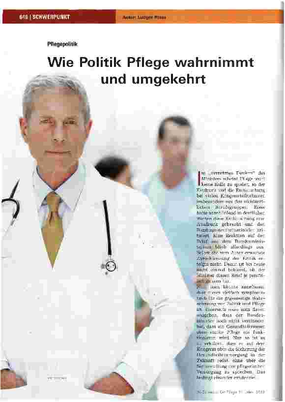 Vorschauseite 1: Wie Politik Pflege wahrnimmt und umgekehrt