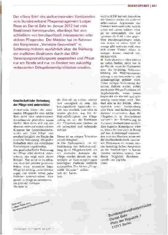 Vorschauseite 2: Wie Politik Pflege wahrnimmt und umgekehrt