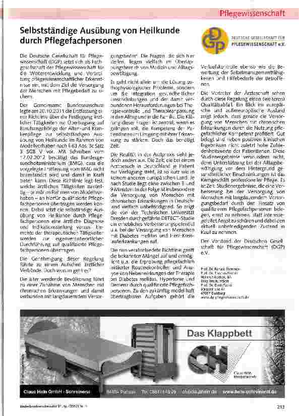 Vorschauseite 1: Selbstständige Ausübung von Heilkunde durch Pflegefachpersonen