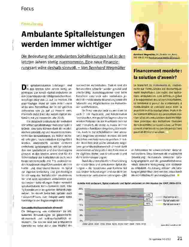 Vorschauseite 1: Ambulante Spitalleistungen werden immer wichtiger