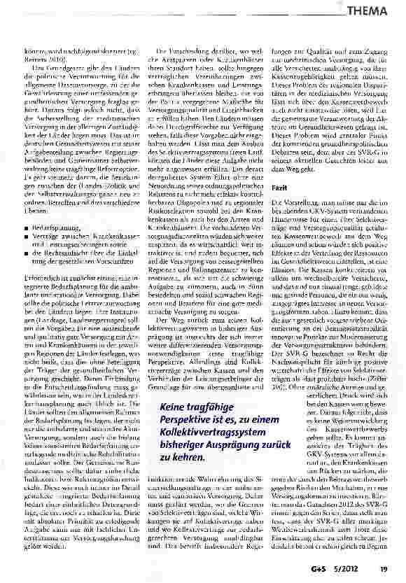 Vorschauseite 6: Kassenwettbewerb und neue Versorgungsformen
