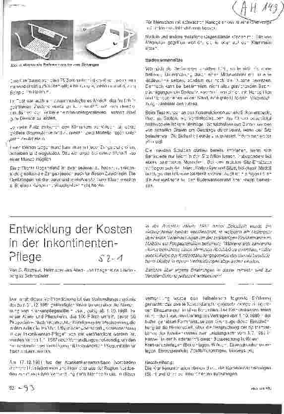 Vorschauseite 1: Entwicklung der Kosten in der Inkontinentenpflege