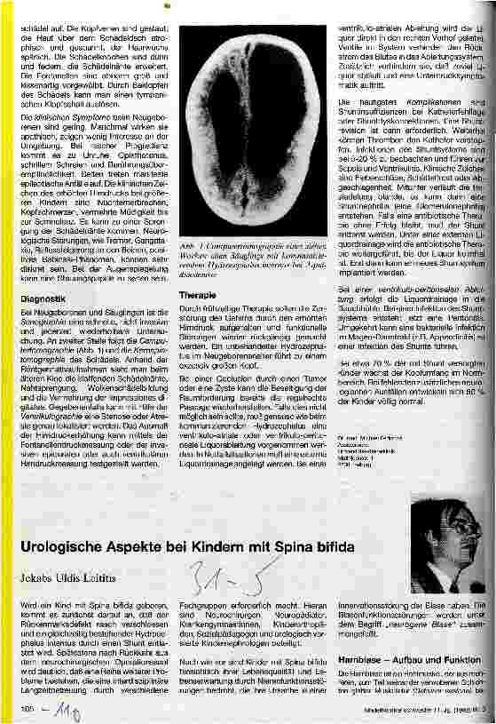 Vorschauseite 1: Urologische Aspekte bei Kindern mit Spina bifida