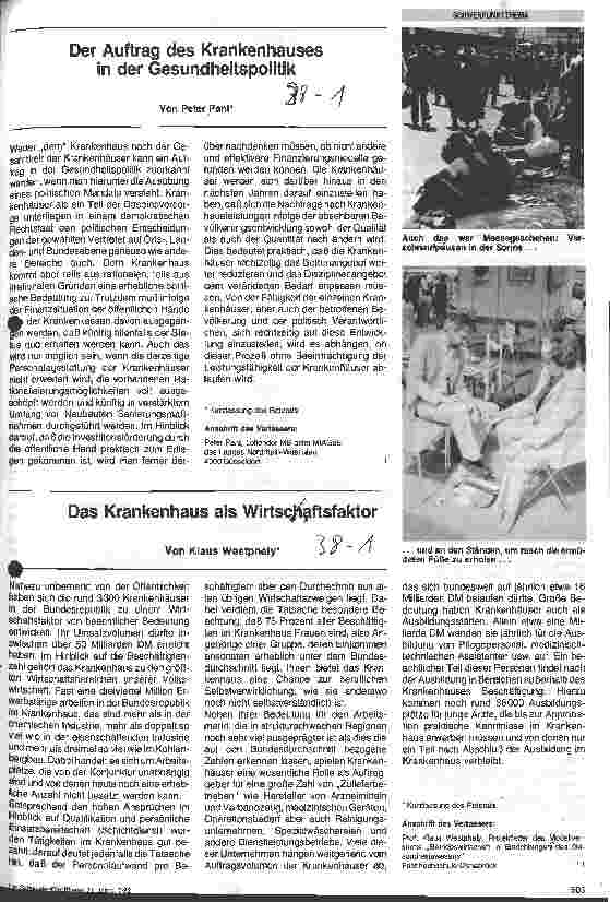 Vorschauseite 1: Das Krankenhaus als Wirtschaftsfaktor