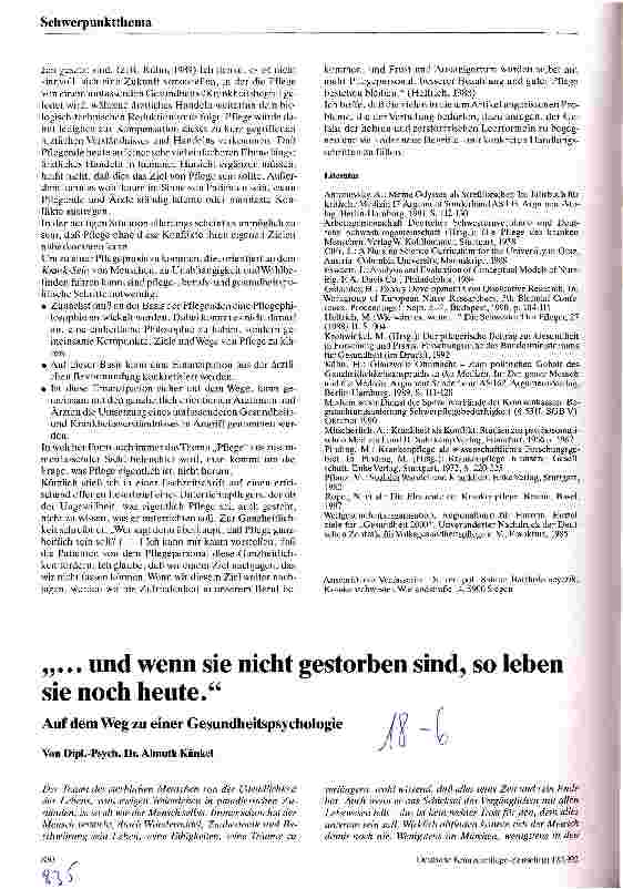 Vorschauseite 1: und wenn sie nicht gestorben sind, so leben sie noch heute Auf dem Weg zu einer Gesundheitspsychologie