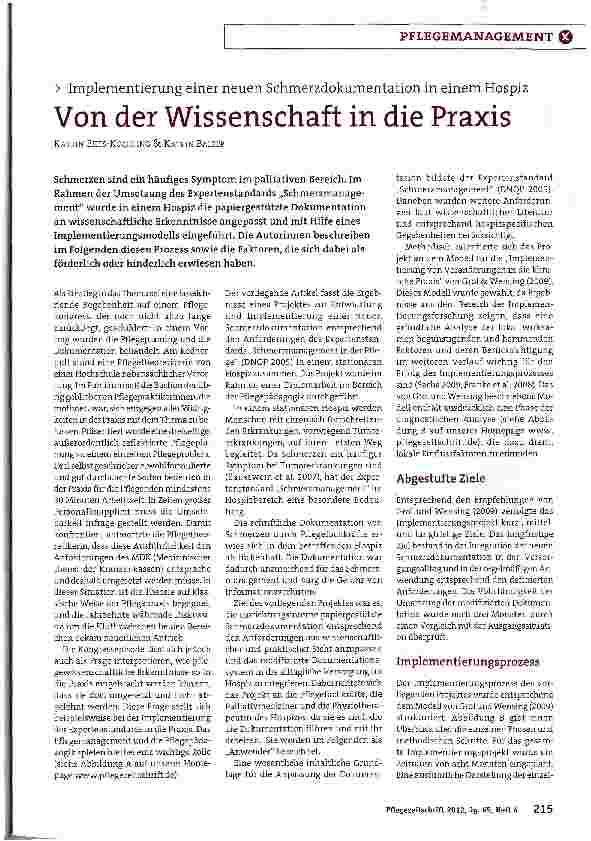 Vorschauseite 1: Von der Wissenschaft in die Praxis