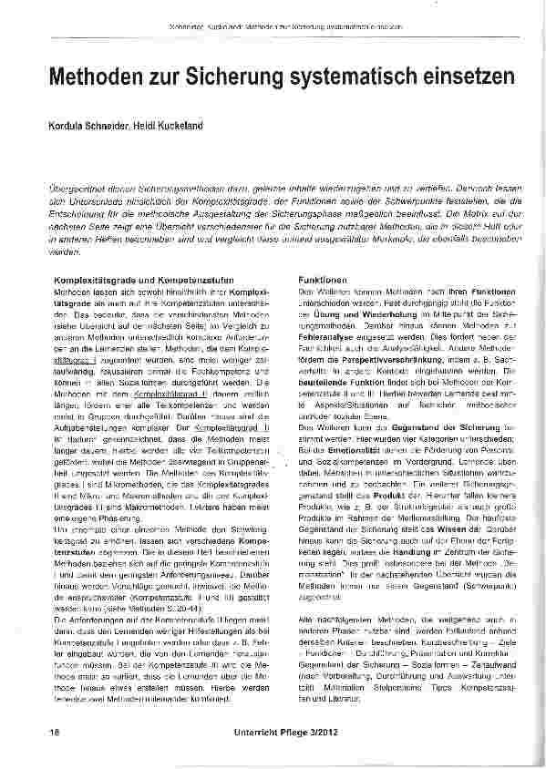 Vorschauseite 1: Methoden zur Sicherung systematisch einsetzen
