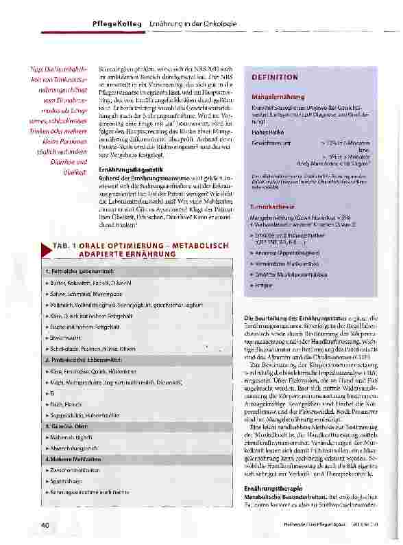 Vorschauseite 3: Der Tumorkachexie rechtzeitig Paroli bieten
