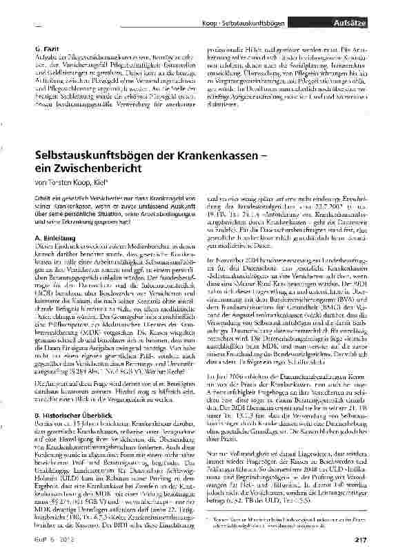 Vorschauseite 4: Für eine Strukturreform der Pflege(ver)sicherung