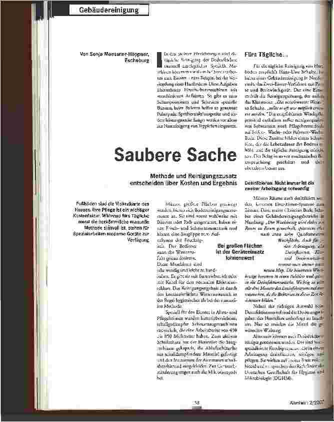 Vorschauseite 1: Saubere Sache