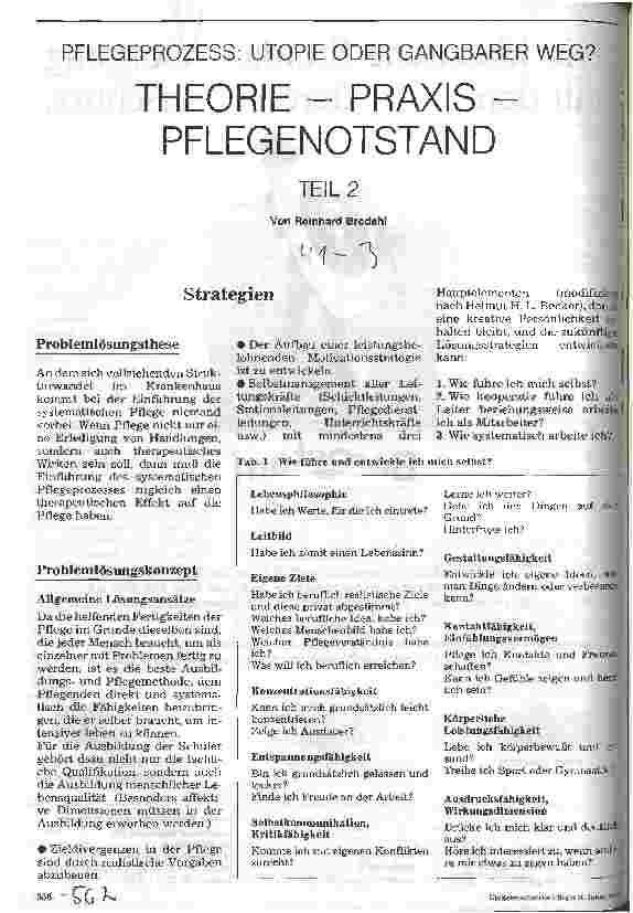 Vorschauseite 1: Theorie - Praxis - Pflegenotstand Pflegeprozeß: Utopie oder gangbarer Weg?