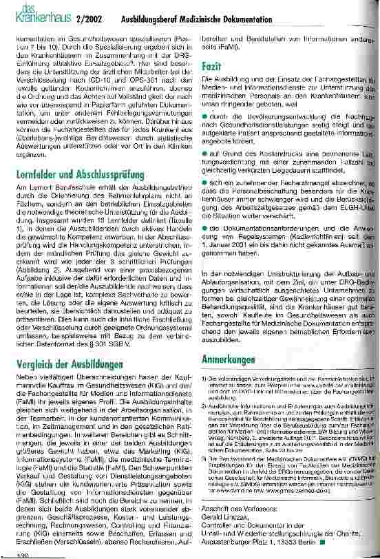 Vorschauseite 3: Die Ausbildung zu Fachangestellten für Medizinische Dokumentation im Gesundheitswesen