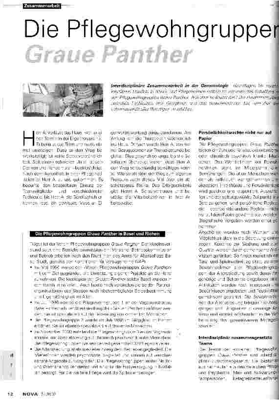 Vorschauseite 1: Die Pflegewohngruppen Graue Panther