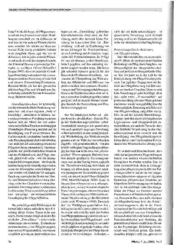 Vorschauseite 4: Pflegeforschung: aktuelle Entwicklungstendenzen und -herausforderungen