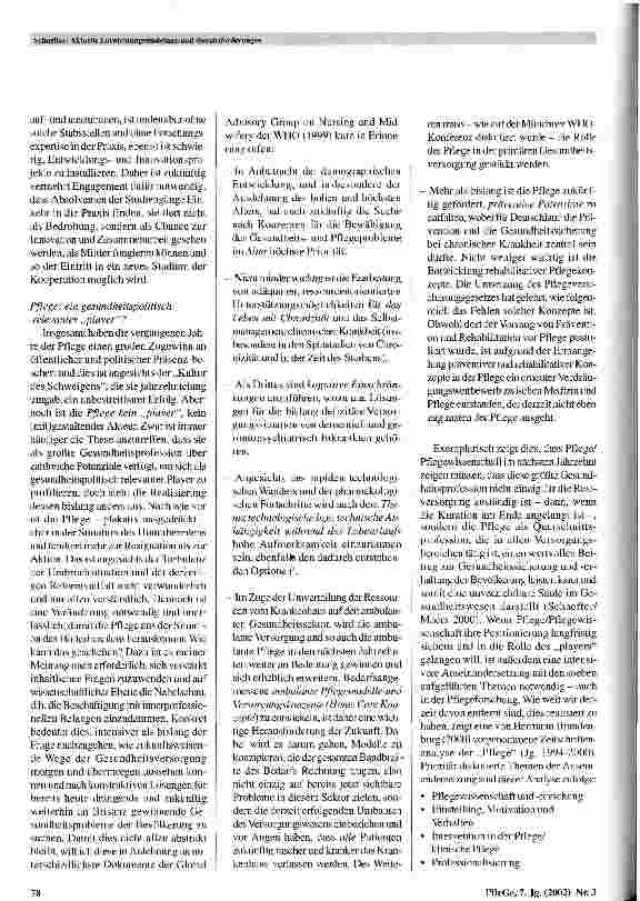 Vorschauseite 6: Pflegeforschung: aktuelle Entwicklungstendenzen und -herausforderungen