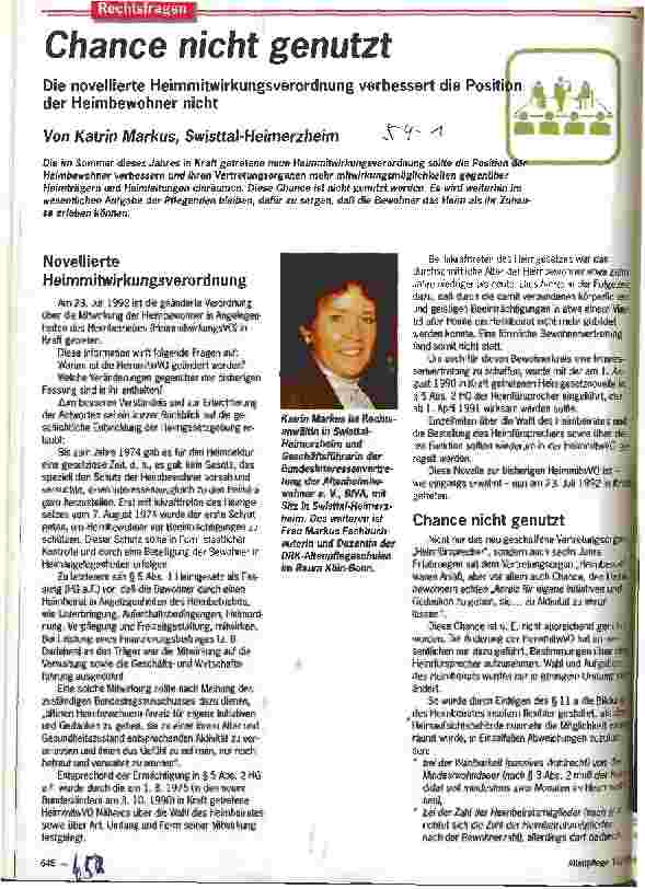 Vorschauseite 1: Chance nicht genutzt