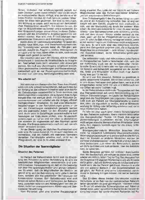 Vorschauseite 2: Das pflegerisch-therapeutische Team in der Rehabilitation des bewegungsbehinderten Menschen