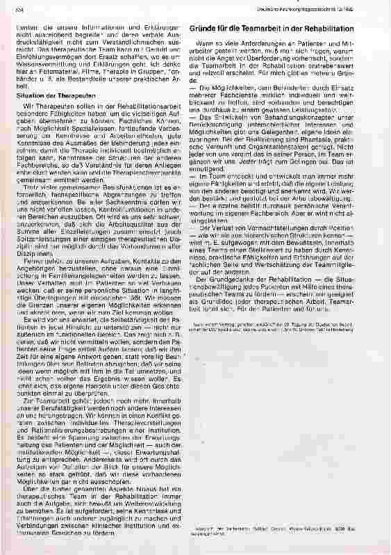 Vorschauseite 3: Das pflegerisch-therapeutische Team in der Rehabilitation des bewegungsbehinderten Menschen
