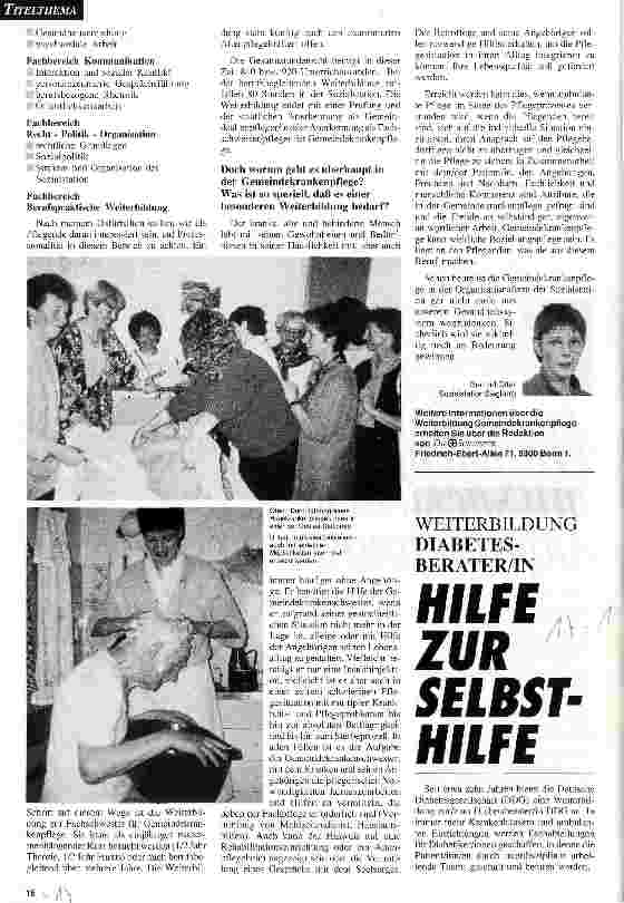 Vorschauseite 2: Krankenpflege mit speziellem Anforderungsprofil Weiterbildung Gemeindekrankenpflege