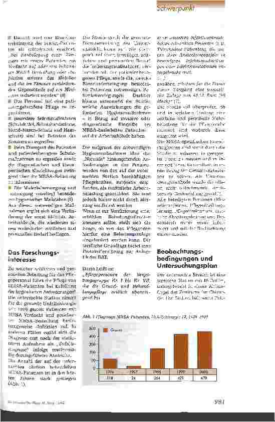 Vorschauseite 2: Arbeitsabläufe bei der Pflege von MRSA-Erkrankten Teil 1: Studie am Universitätsklinikum Gießen