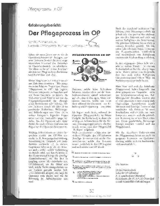 Vorschauseite 1: Der Pflegeprozess im OP