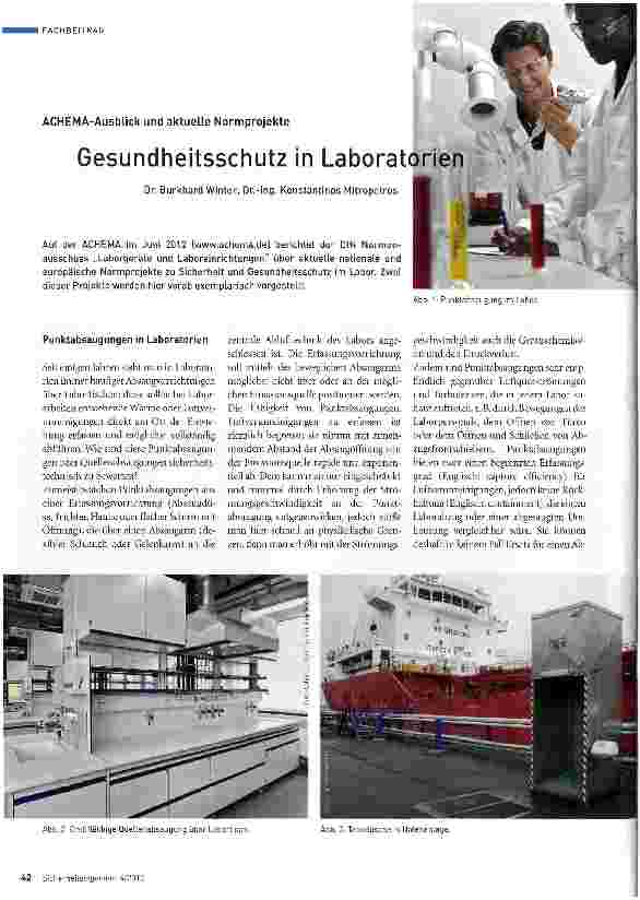 Vorschauseite 1: Gesundheitsschutz in Laboratorien