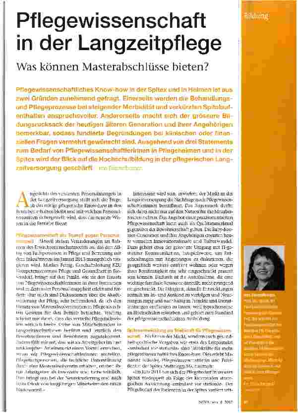 Vorschauseite 1: Pflegewissenschaft in der Langzeitpflege
