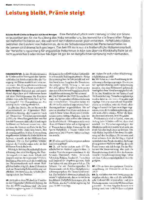 Vorschauseite 1: Leistung bleibt, Prämie steigt