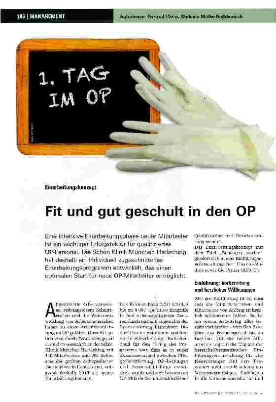 Vorschauseite 1: Fit und gut geschult in den OP