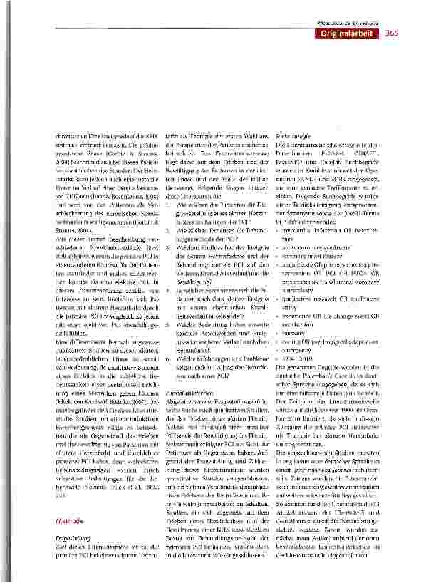 Vorschauseite 3: Das Erleben und die Bewältigung einer primären Koronarintervention: Eine Literaturstudie qualitativer Forschungsarbeiten