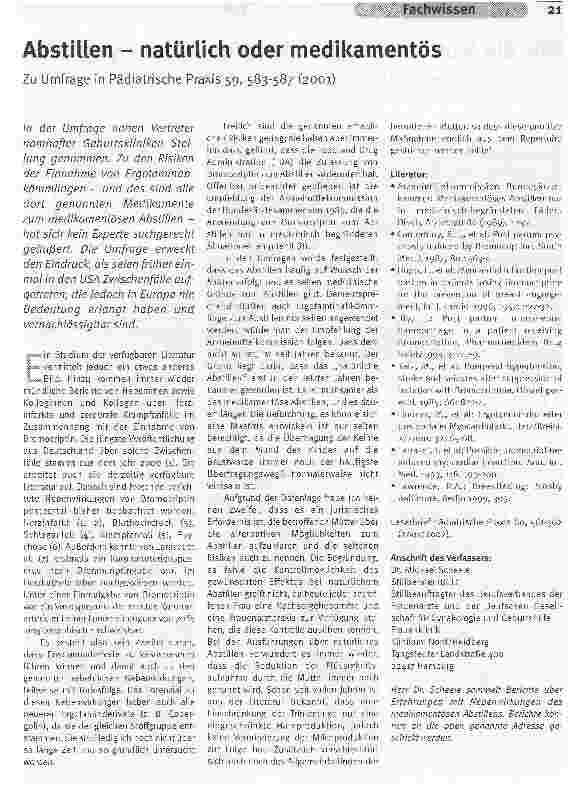 Vorschauseite 1: Abstillen - natürlich oder medikamentös