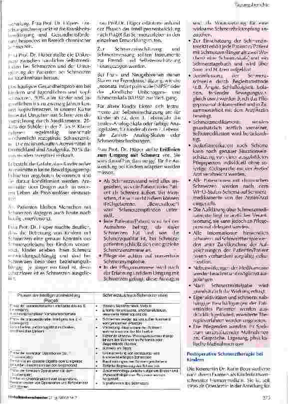 Vorschauseite 5: Kongressbericht zum 10. Kinderkrankenpflegekongress des Kinderkrankenhauses auf der Bult in Zusammenarbeit mit dem Berufsverband Kinderkrankenpflege Deutschland e. V.