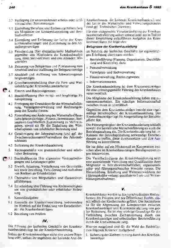 Vorschauseite 3: Grundsätze für die Organisation der Krankenhausführung Aktualisierte Fassung vom 11. März 1992