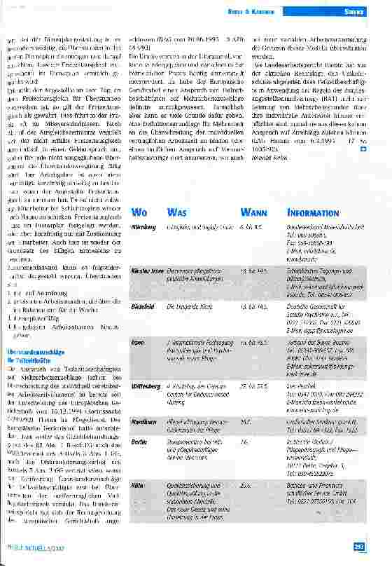Vorschauseite 2: Überstunden nur per Anordnung