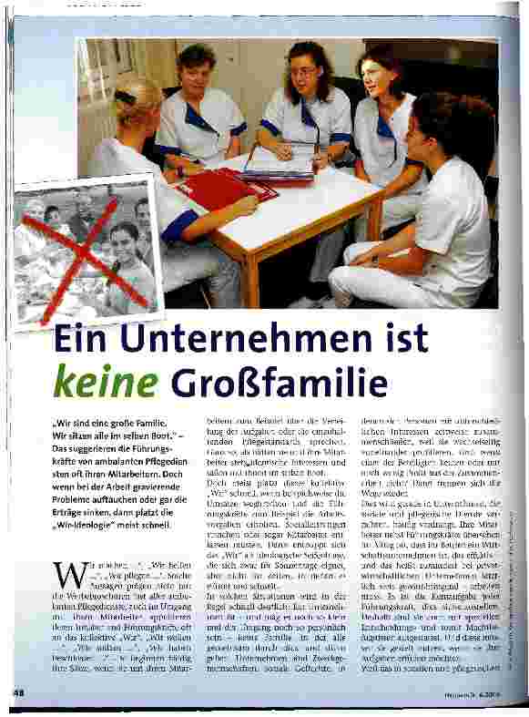 Vorschauseite 1: Ein Unternehmen ist keine Großfamilie