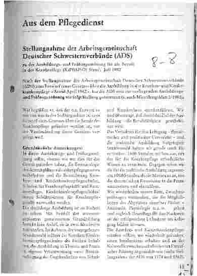 Vorschauseite 1: Stellungnahme der ADS