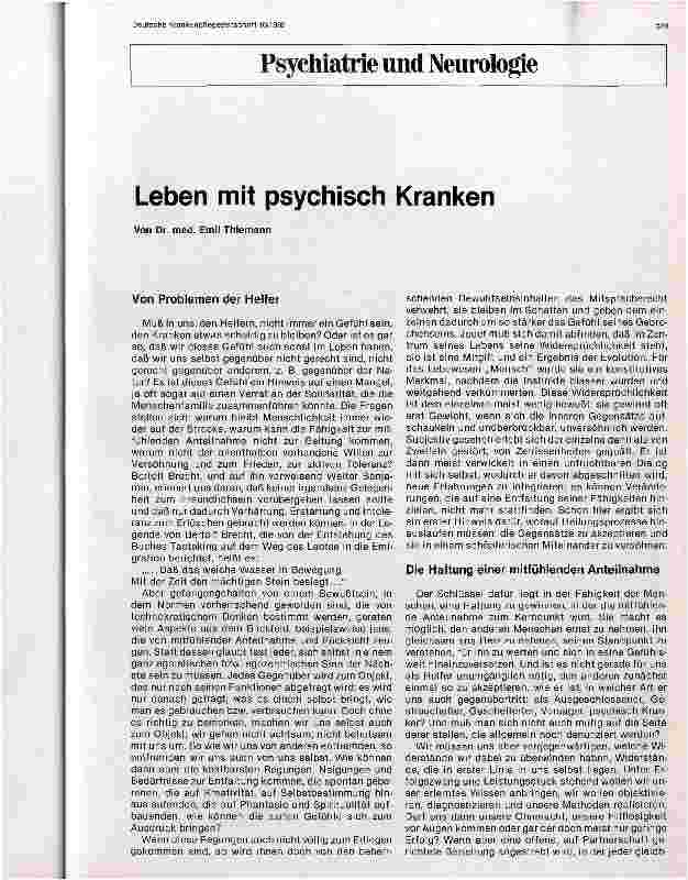 Vorschauseite 1: Leben mit psychisch Kranken